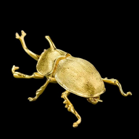 Artisan Handmade 925 Silver Trypoxylus Dichotomus Brooch - Picture 5 of 6